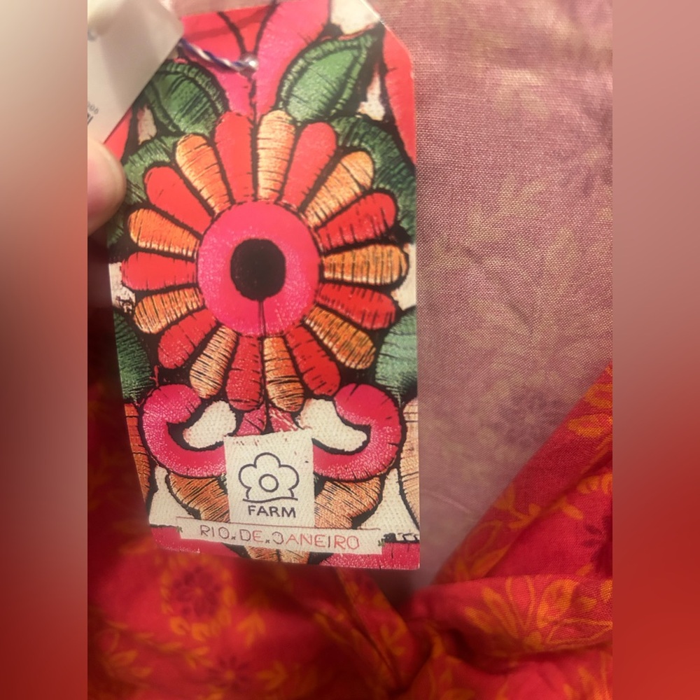 🔥Stunning Farm Rio NWT Size Large Tropical Midi Dress with Sleeves – Vibrant - Picture 8 of 10